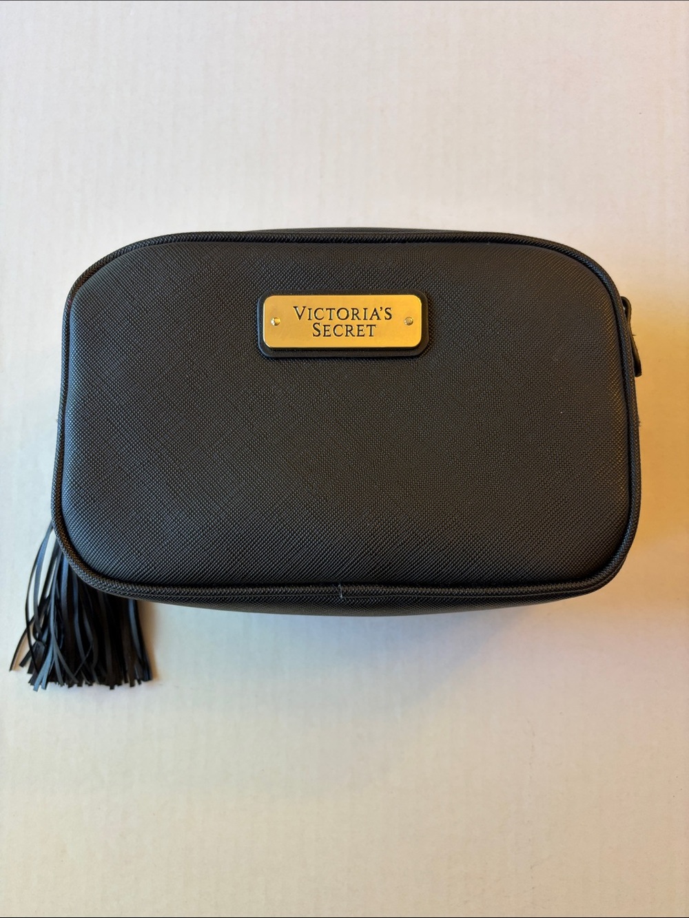 Victoria's Secret Black and Gold Travel Cosmetic Case. Pink interior. Never used